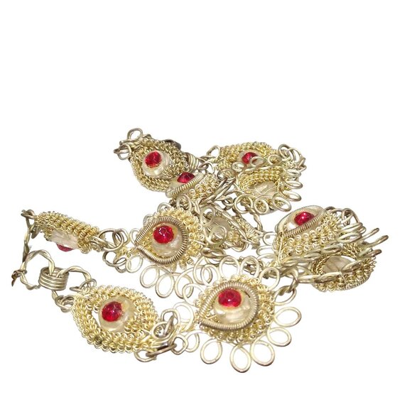 Antique Etruscan Revival Silver Lavalier Necklace and Matching Bracelet, Silver - Picture 5 of 5